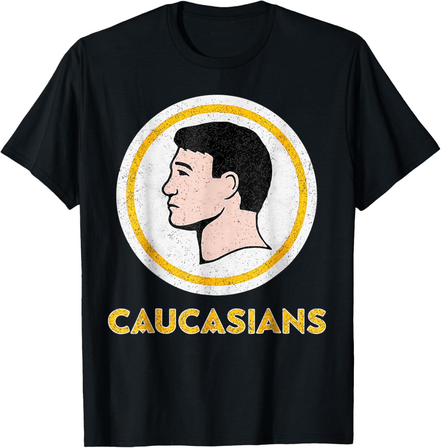 Caucasians Funny Vintage Caucasians Pride T-Shirt - T-Shirt | Black