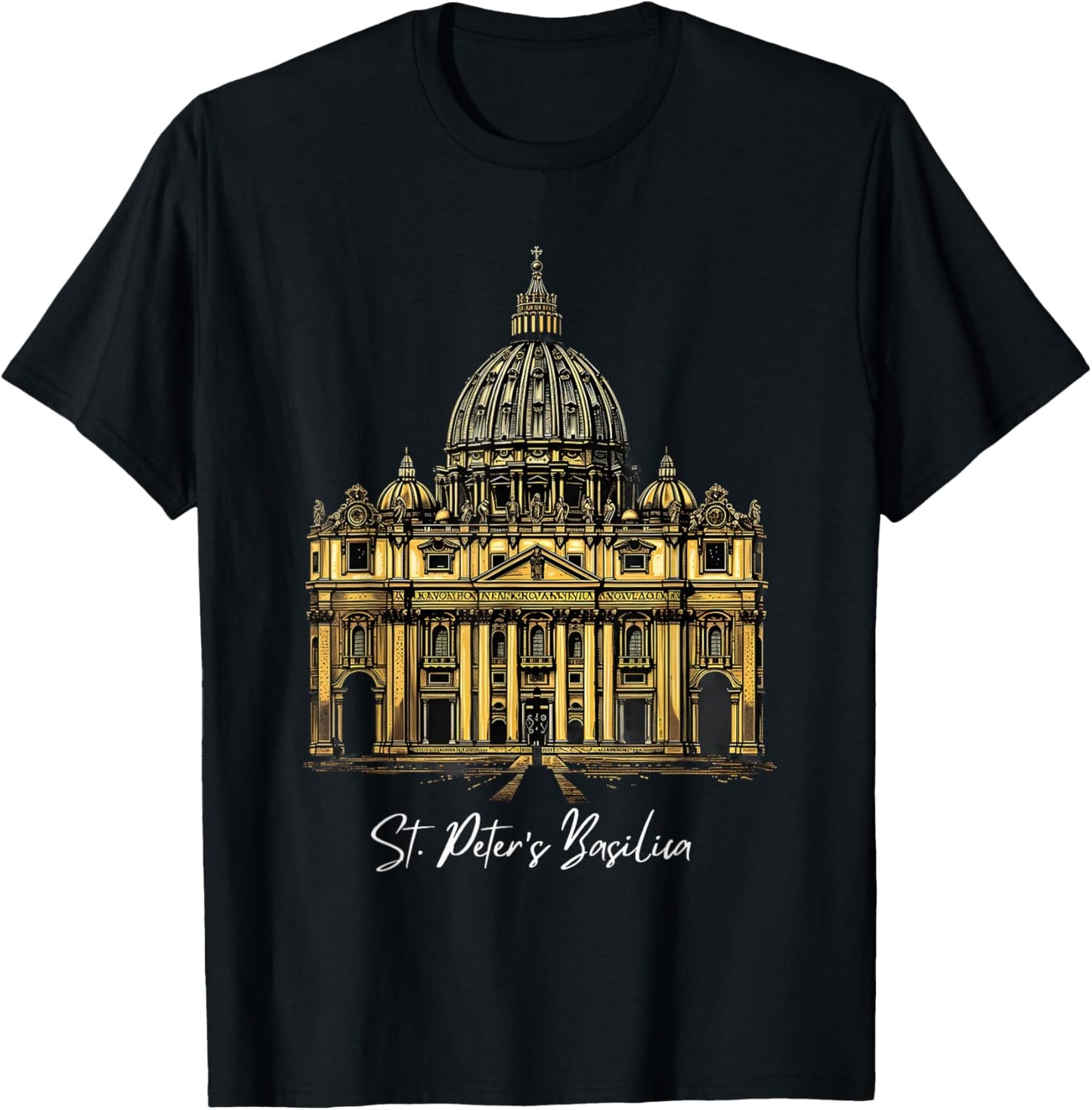 St. Peter's Basilica Catedral Vatican Rome T-Shirt - T-Shirt | Black
