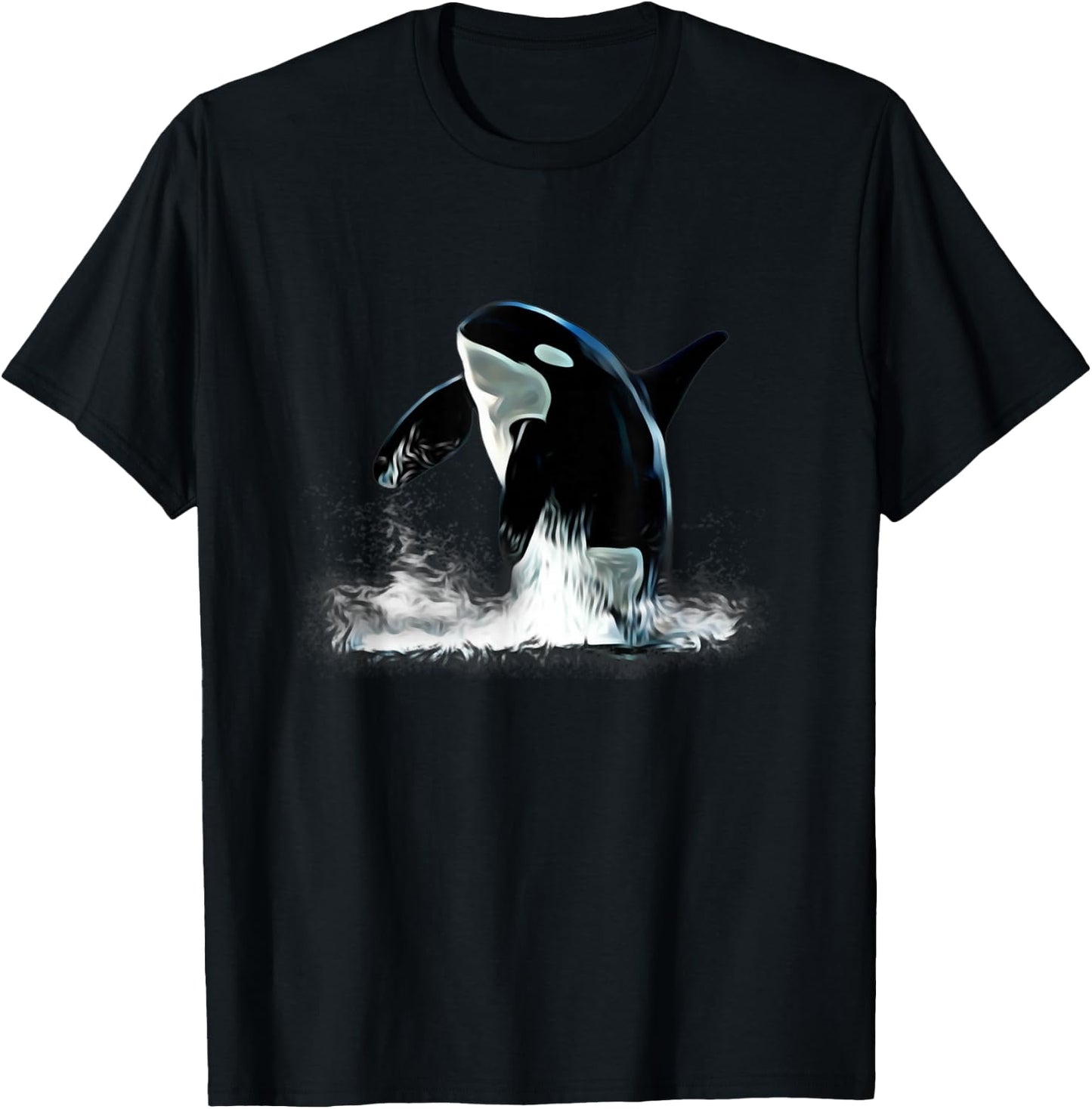 Orca Motif Whale Predator Animals Design T-Shirt - T-Shirt | Black