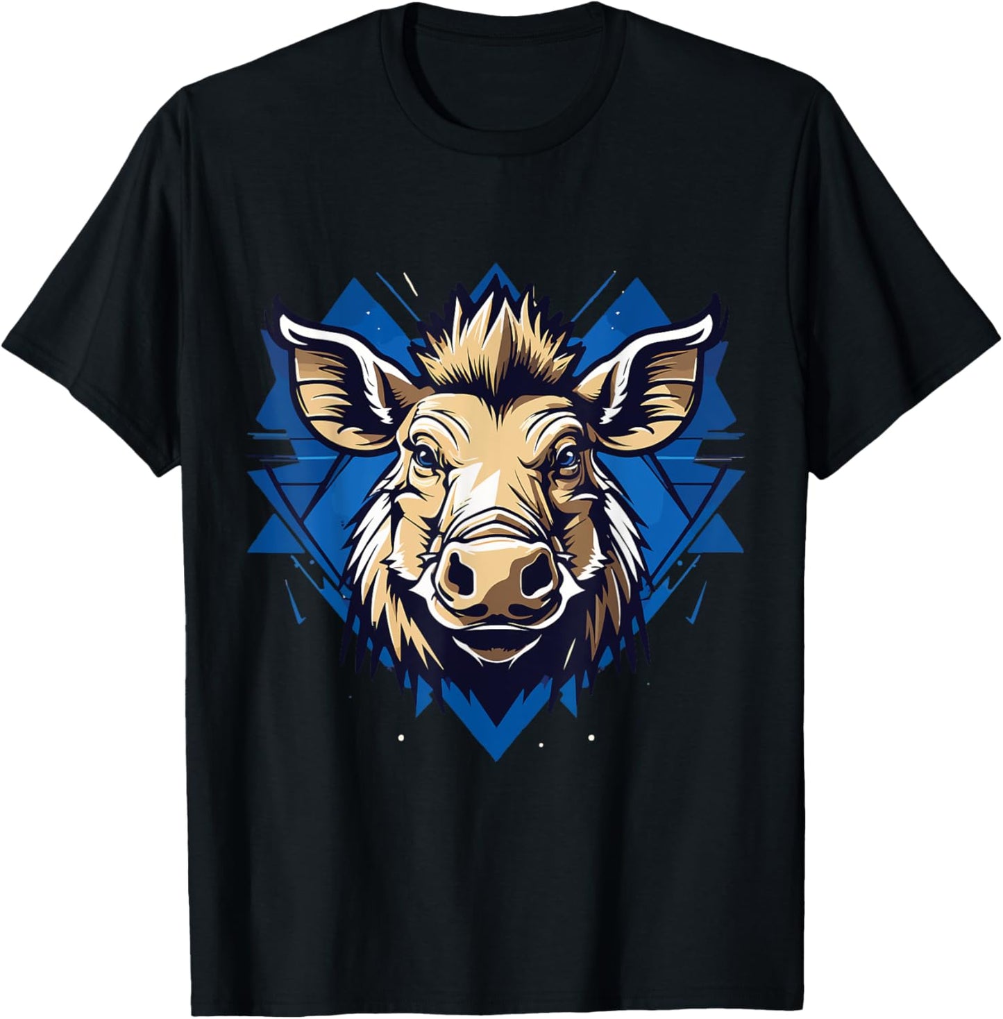 Warthog Face Funny Wildlife Face Costume T-Shirt - T-Shirt | Black