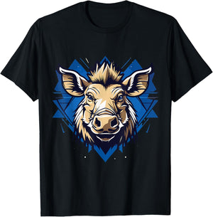 Warthog Face Funny Wildlife Face Costume T-Shirt - T-Shirt | Black
