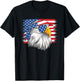 Funny 4th Of July American Flag Patriotic Eagle USA Men Boys T-Shirt - T-Shirt | Black