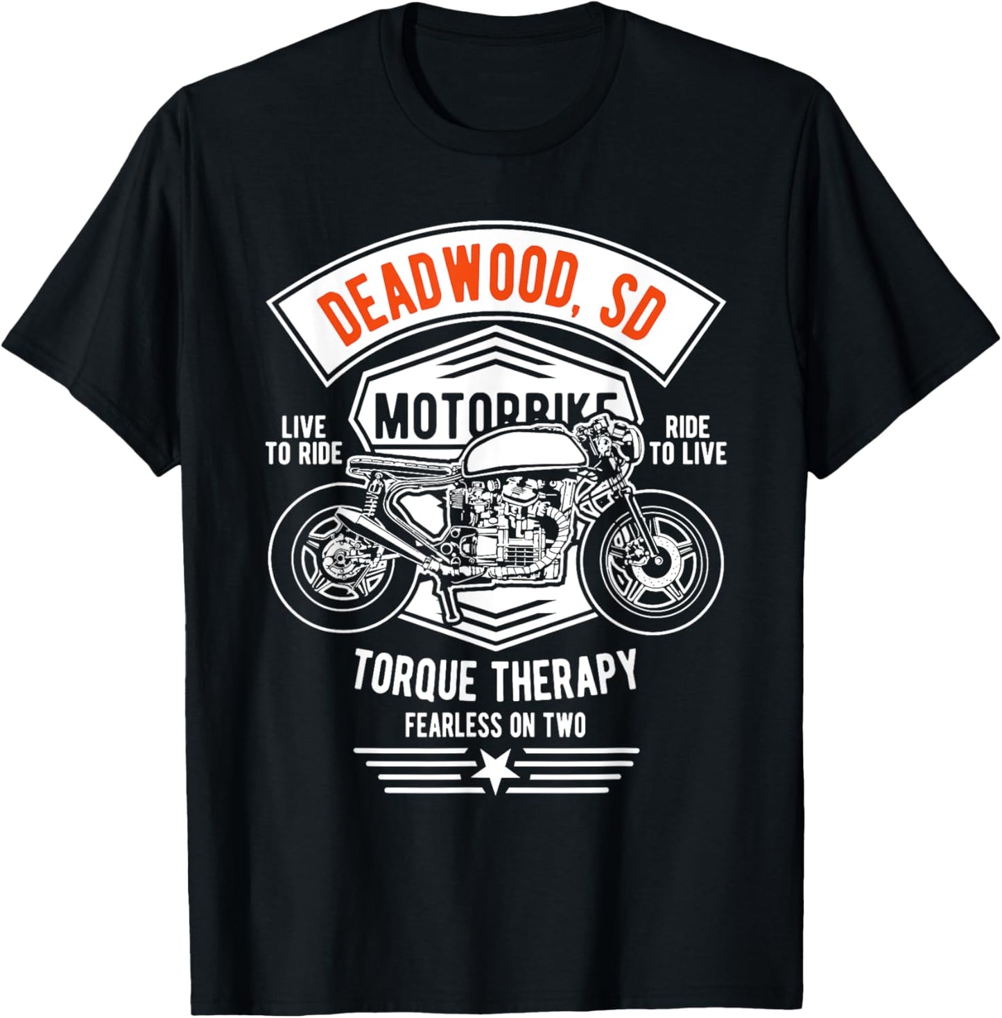 Deadwood South Dakota USA Motorcycle Design Souvenir T-Shirt - T-Shirt | Black