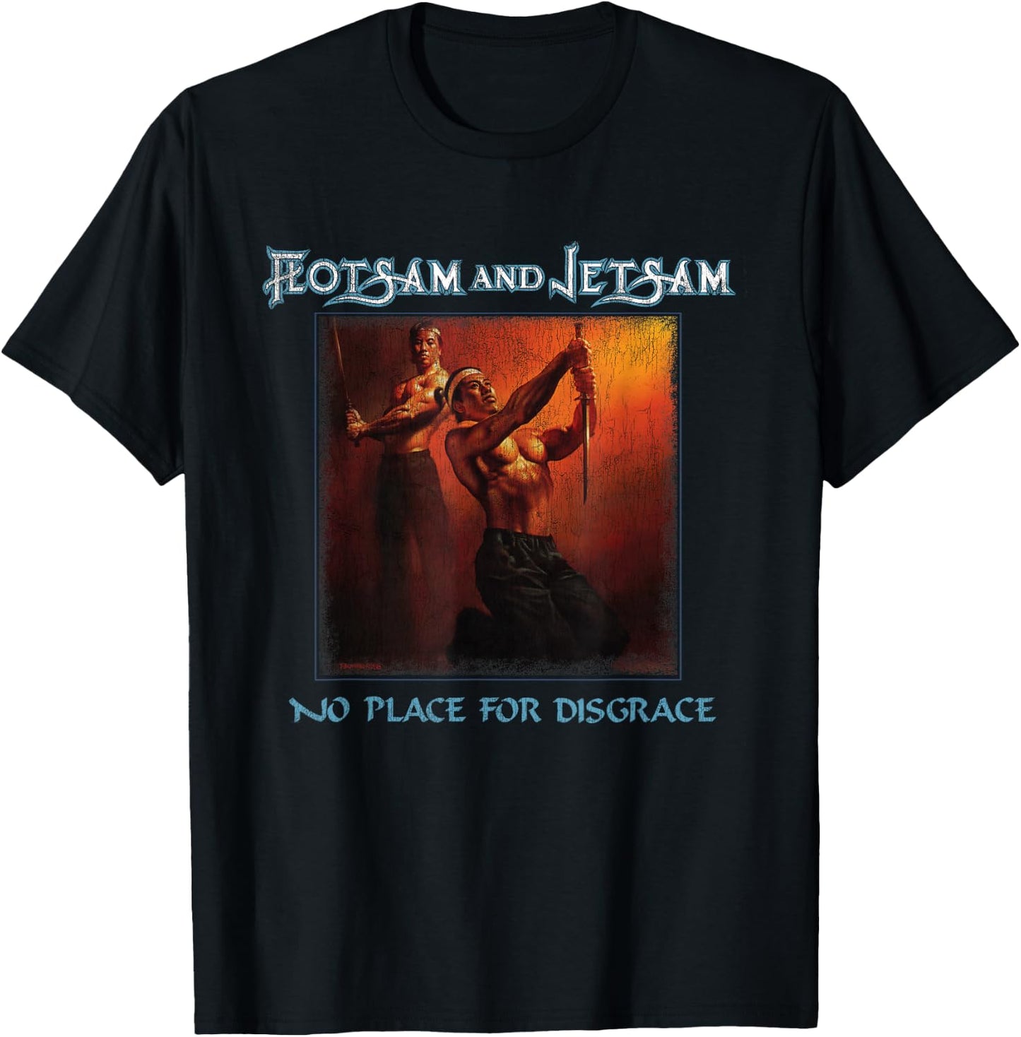 Manic Merch LLC Flotsam and Jetsam - No Place for Disgrace Classic Fit Black T-Shirt - T-Shirt | Black
