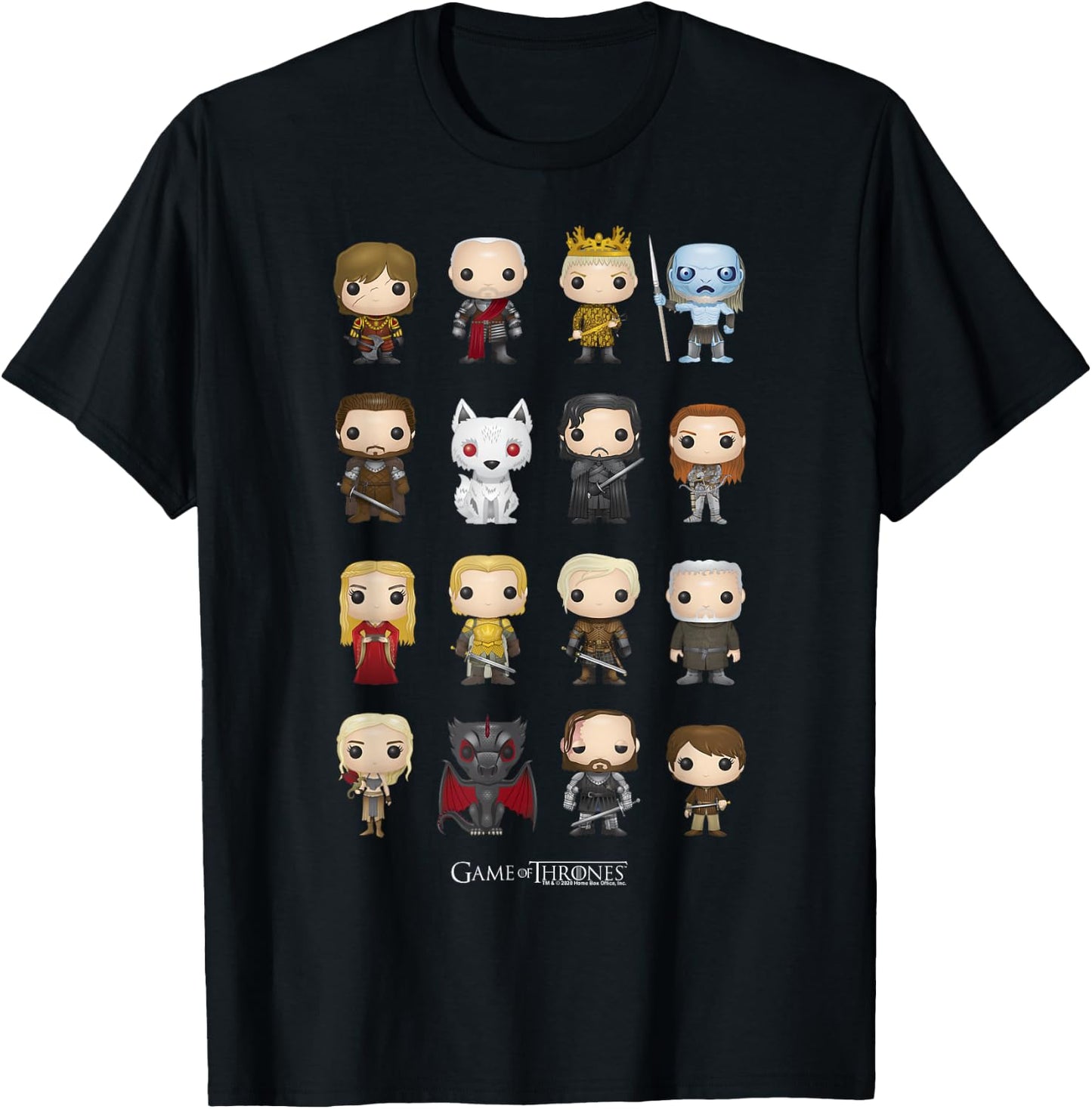 Game of Thrones Group Shot Pop Art Figures Small T-Shirt - T-Shirt | Black