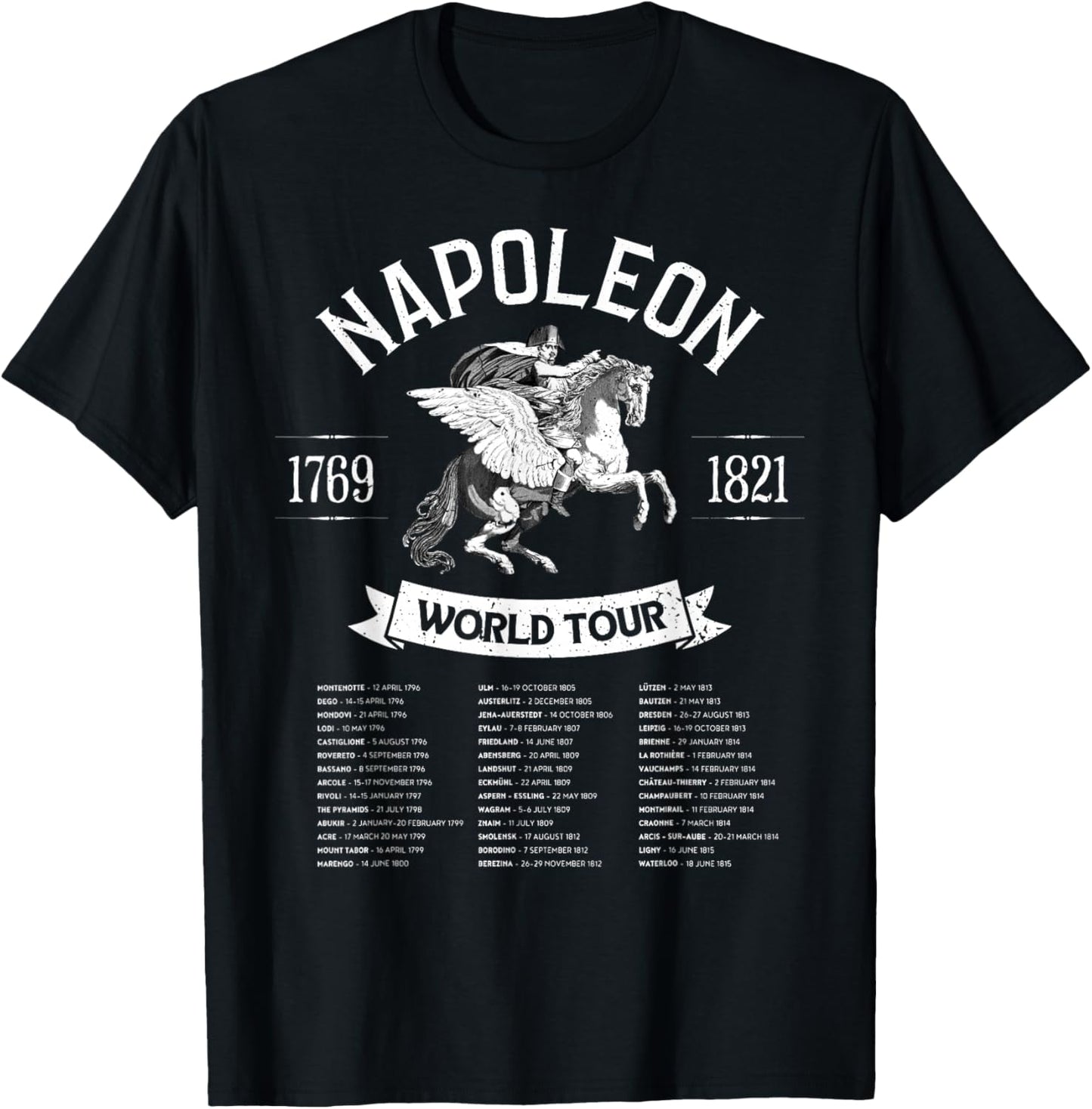 Napoleon Bonaparte World Tour - Military History Souvenir T-Shirt - T-Shirt | Black