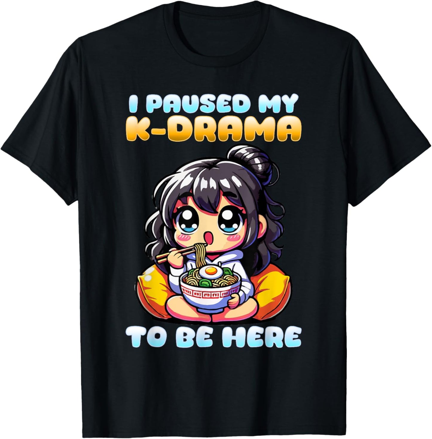 I Paused My K-Drama To Be Here I Finger Heart I Korean Music T-Shirt - T-Shirt | Black