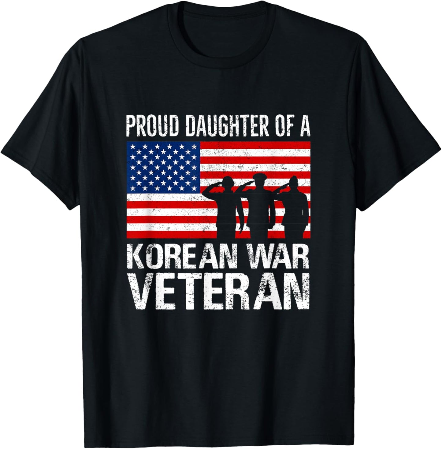 Proud Daughter of a Korean War Veteran T-Shirt - T-Shirt | Black