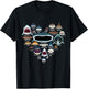 Types Of Sharks Marine Biology - All Shark Faces Heart T-Shirt - T-Shirt | Black
