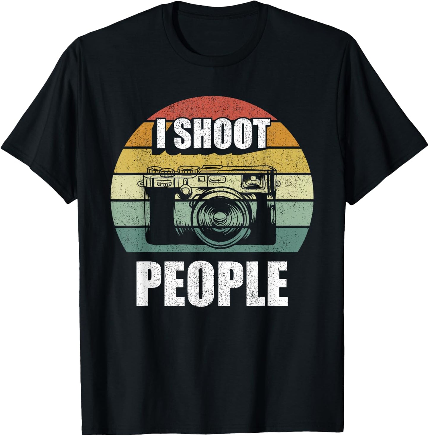Vintage Retro I Shoot People Funny Camera Gifts Photography T-Shirt - T-Shirt | Black
