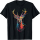 Deer Drawing Animal Colorful Fantasy Art Graphic Deer T-Shirt - T-Shirt | Black