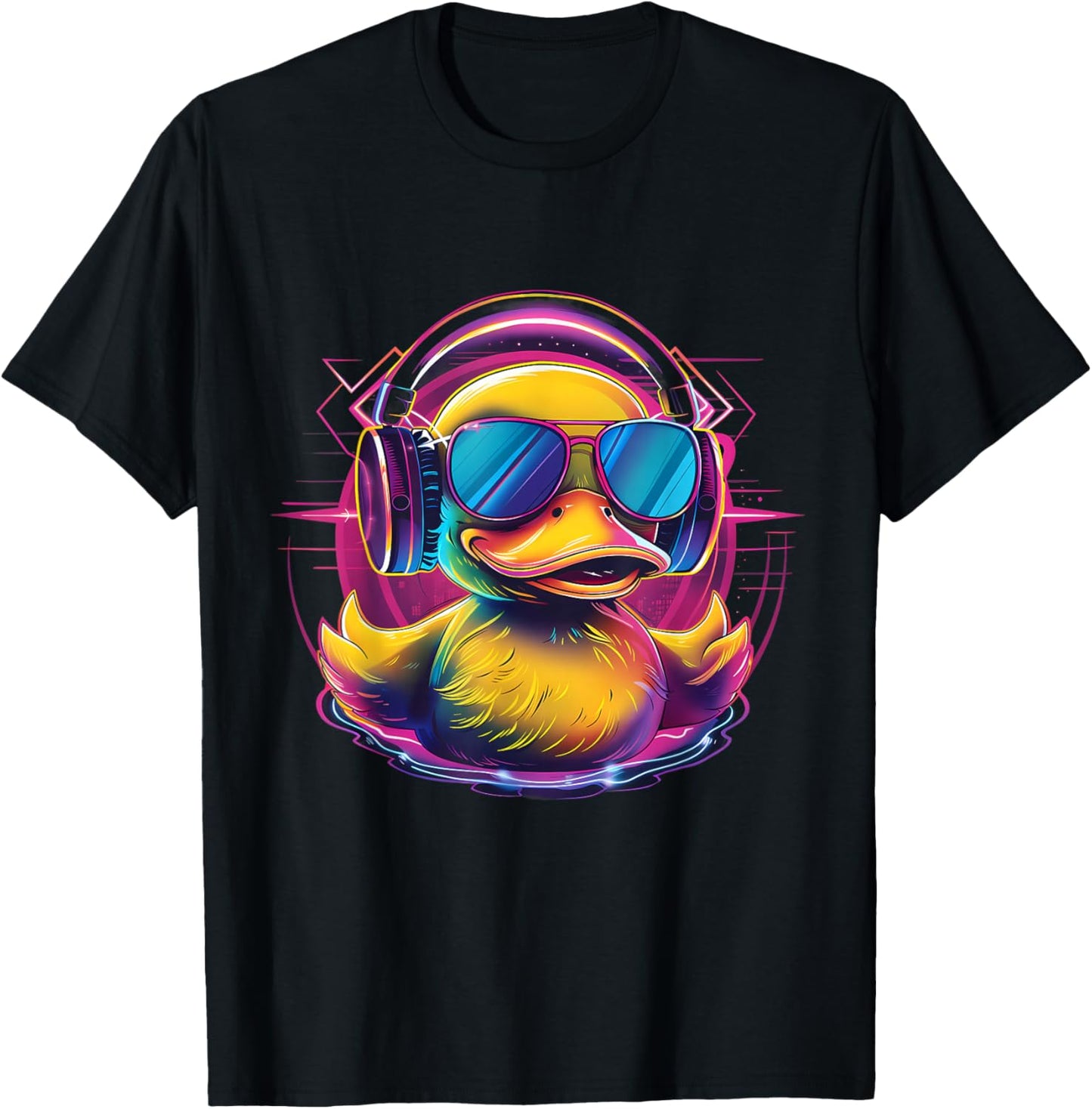 Rubber Duck Music Headphones Rubber Duckling Techno DJ T-Shirt - T-Shirt | Black