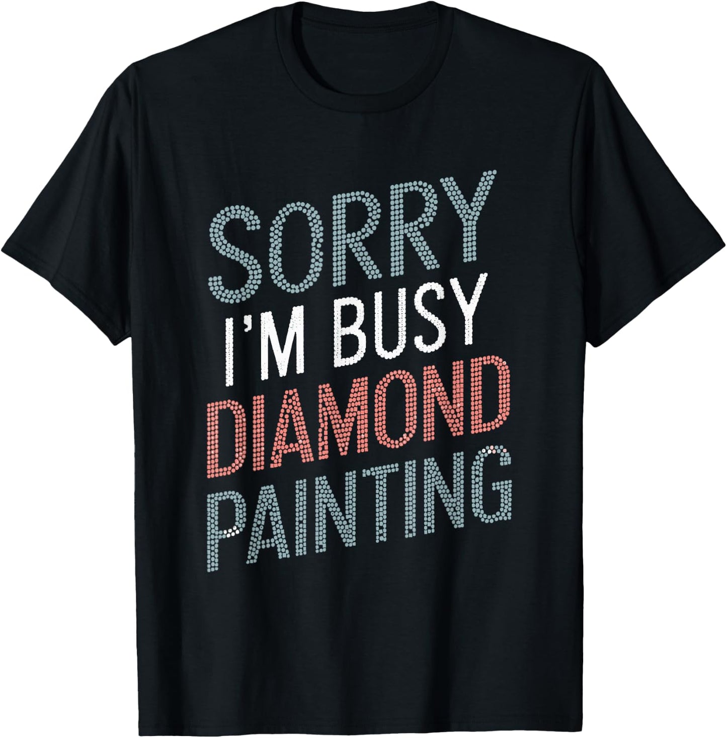 Diamond Art Craft Painter Black Adult Small Modern Love Letter Print Short Sleeve T-Shirt - T-Shirt | Black