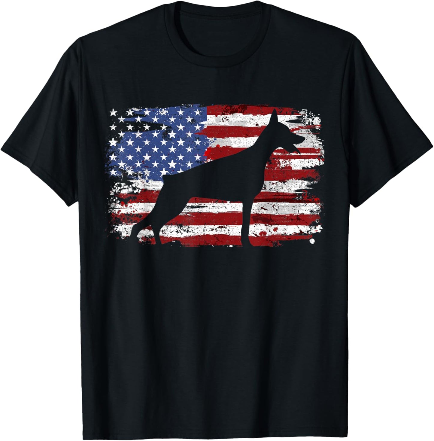 Vintage Doberman Flag T-Shirt - T-Shirt | Black