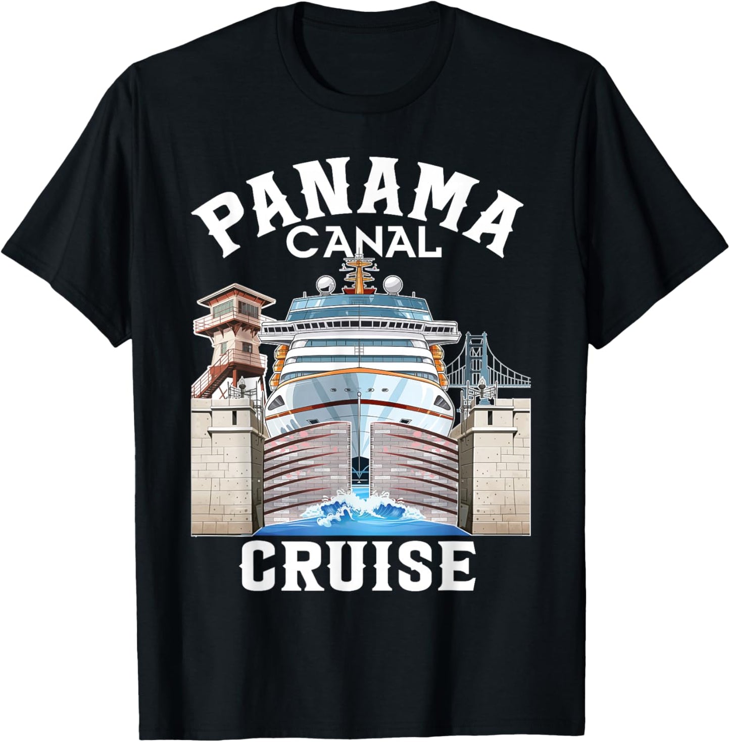 Panama Canal Cruise Transit Souvenir Commemorative Keepsake T-Shirt - T-Shirt | Black