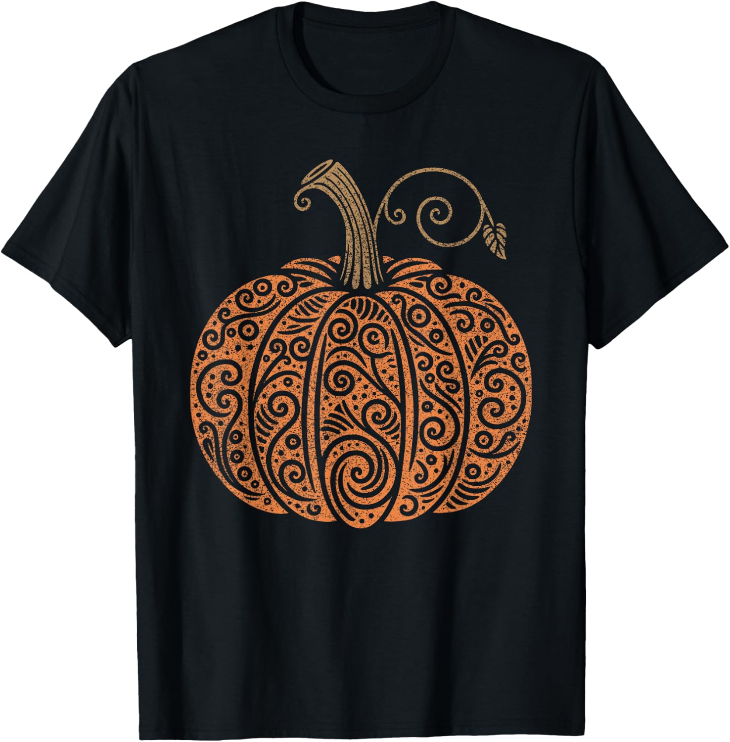 Vintage Pumpkin Women's Autumn Fall Thanksgiving Halloween T-Shirt - T-Shirt | Black