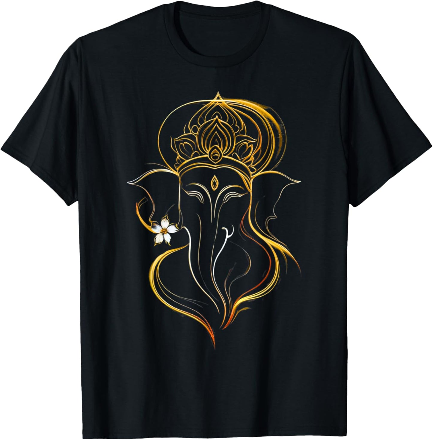 Hindu Ganesha Puja Elephant God India Meditation Yoga Murti T-Shirt - T-Shirt | Black