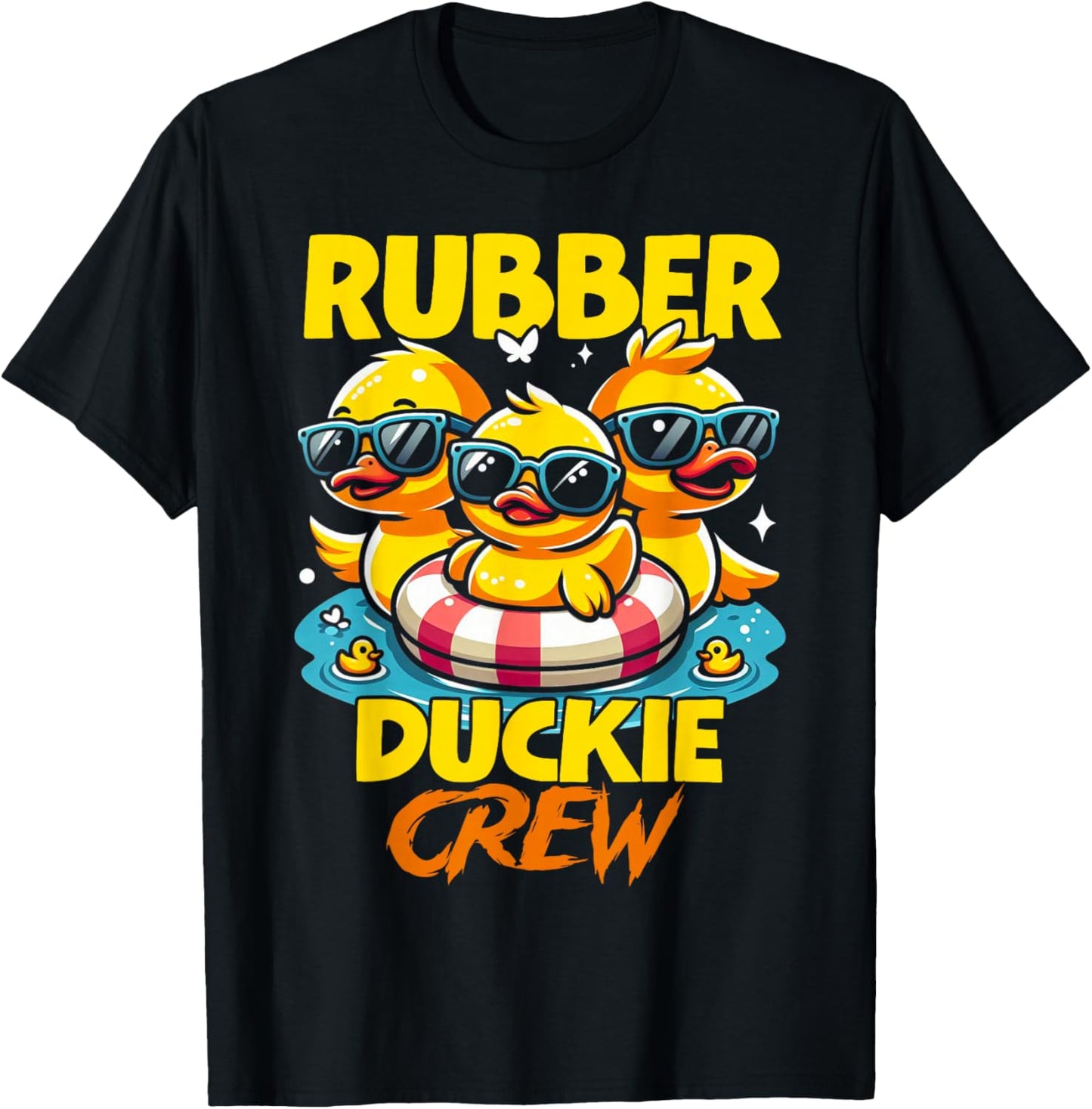 Funny Rubber Duck Yellow Duckie Crew Bath Ducks Duckling T-Shirt - T-Shirt | Black