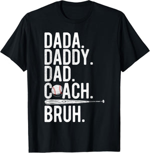 Vintage Baseball Coach Dad Fathers Day Funny Family Humor T-Shirt - T-Shirt | Black