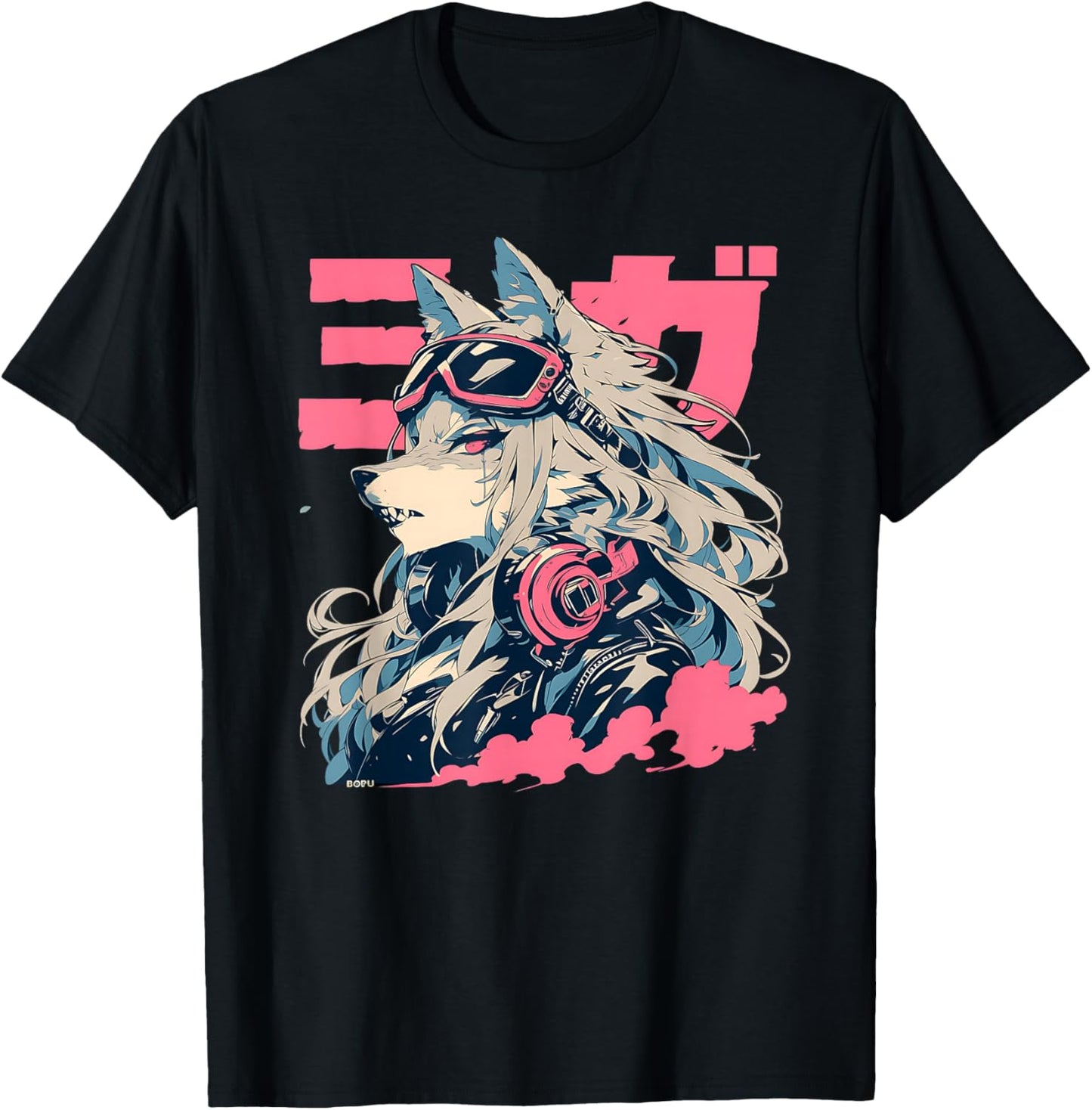 Goth Grunge Demon Anime Furry Wolf Horror Alt Aesthetic T-Shirt - T-Shirt | Black