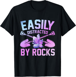 Slightly distracted by rocks geology T-Shirt - T-Shirt | Black
