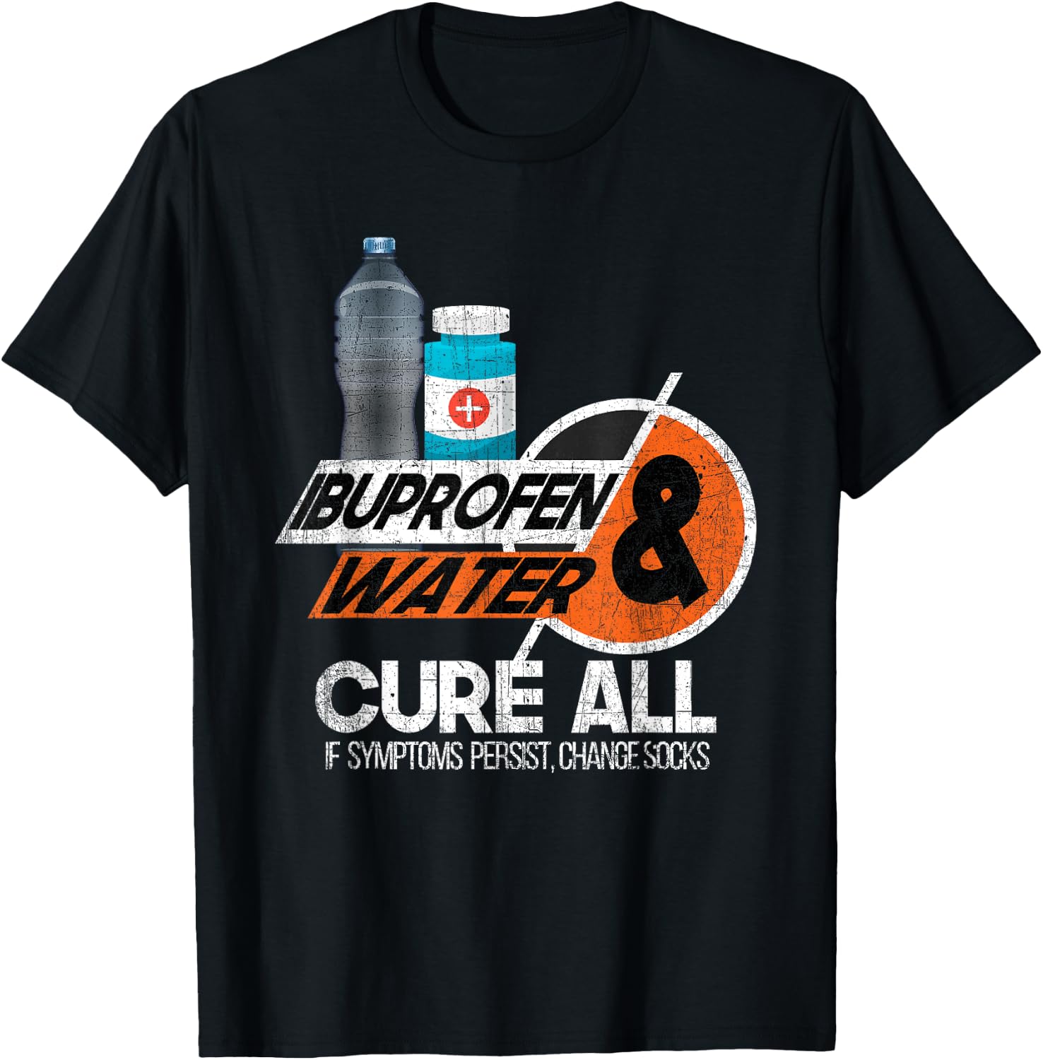 Ibuprofen + Water-Sarcastic Military Veteran Soldier T-Shirt - T-Shirt | Black
