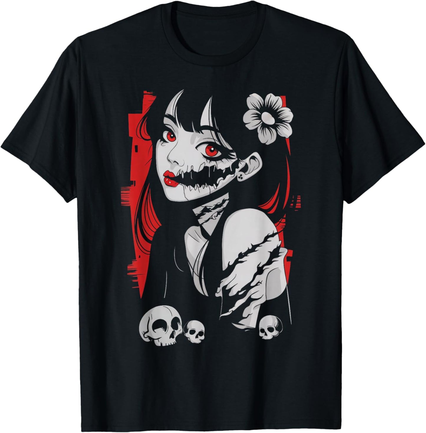 Horror Anime Manga Japan Kawaii Goth Gifts Women Kid T-Shirt - T-Shirt | Black