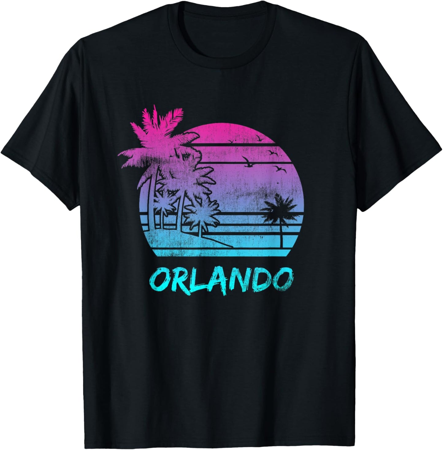 Orlando Florida Vacation Palm Beach Vintage design Men Women Kids T-Shirt - T-Shirt | Black
