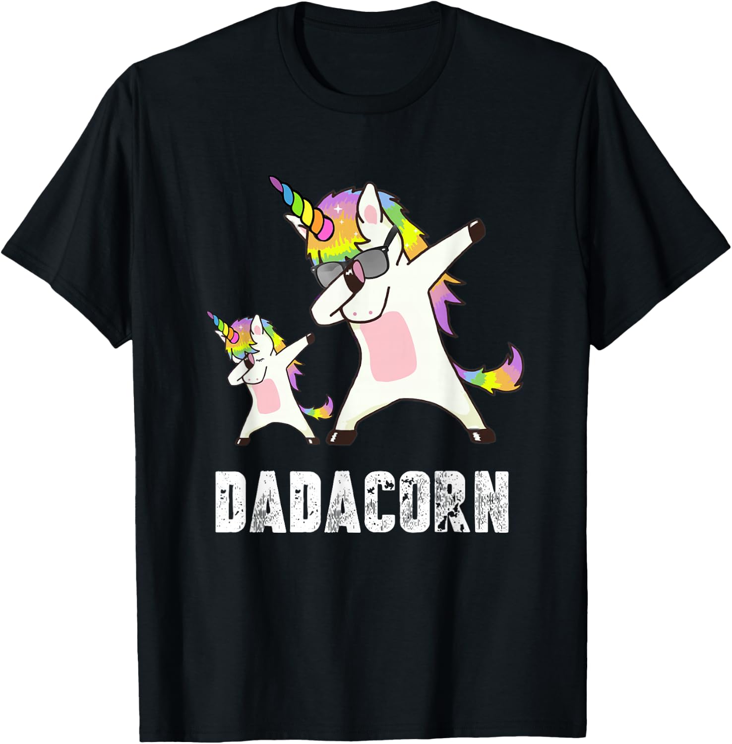 Dadacorn Shirt Unicorn Dad and Baby - Best Father T-Shirt - T-Shirt | Black