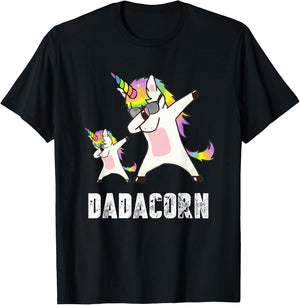 Dadacorn Shirt Unicorn Dad and Baby - Best Father T-Shirt - T-Shirt | Black