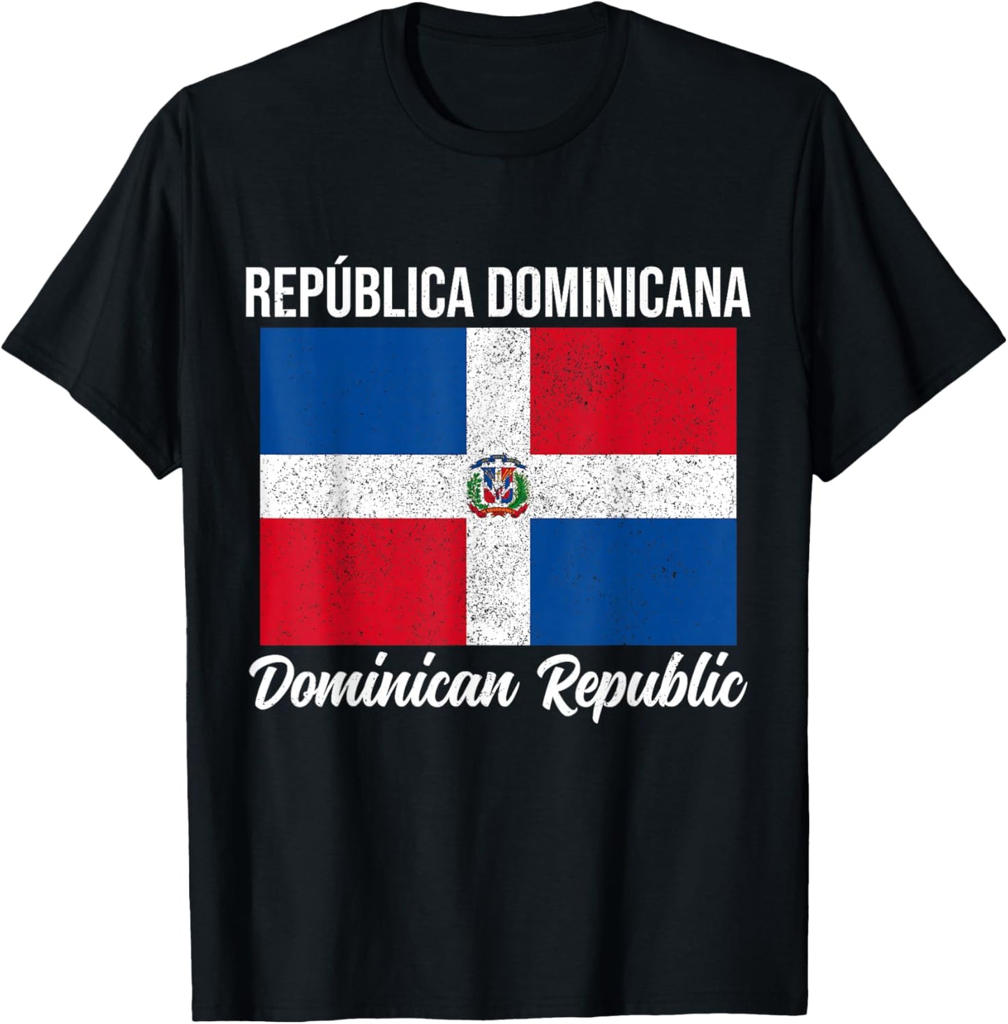 Republic of Dominicana Dominican Republic Flag Vintage T-Shirt - T-Shirt | Black