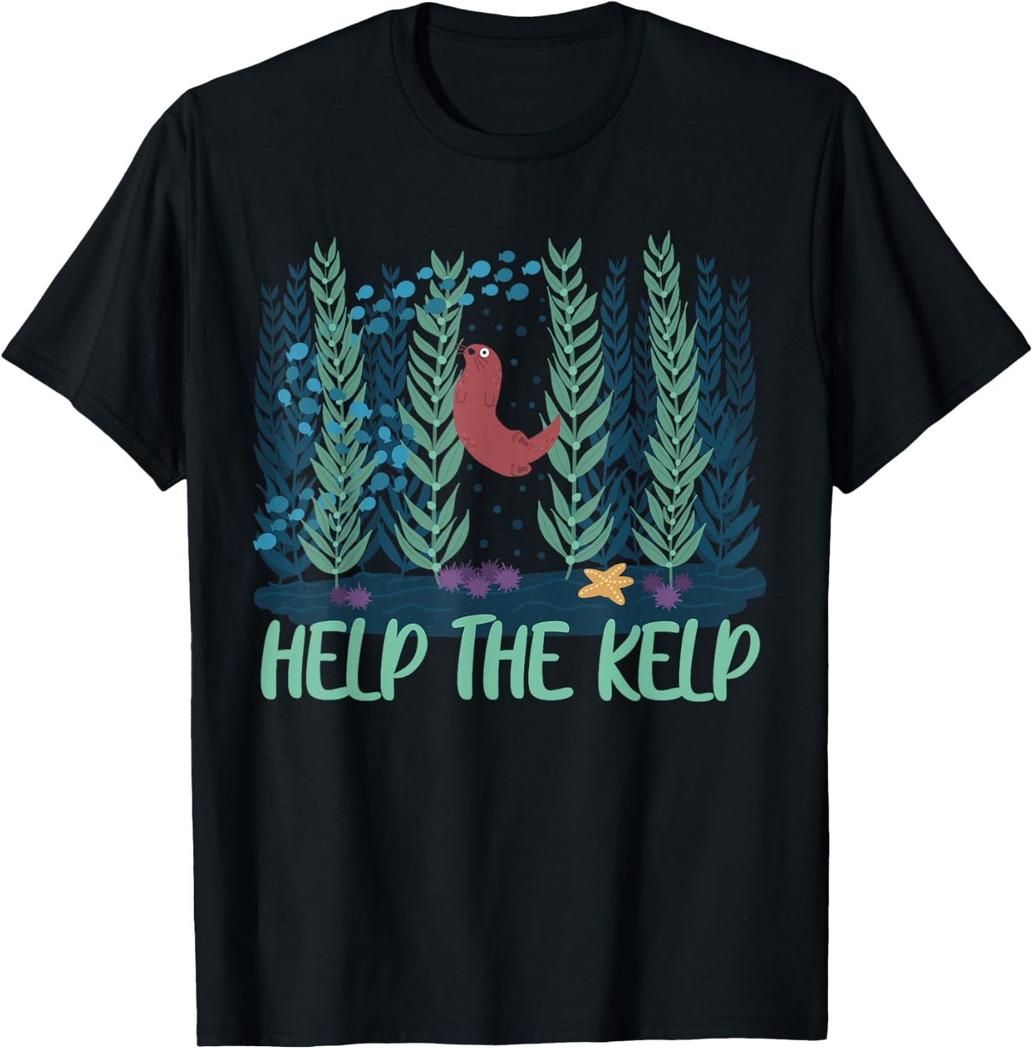 Help The Kelp Cute Marine Biologist Kelp Forest Ecosystems T-Shirt - T-Shirt | Black