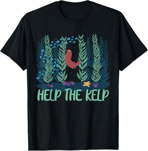 Help The Kelp Cute Marine Biologist Kelp Forest Ecosystems T-Shirt - T-Shirt | Black