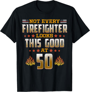 Firefighter 50th Birthday T-Shirt - T-Shirt | Black