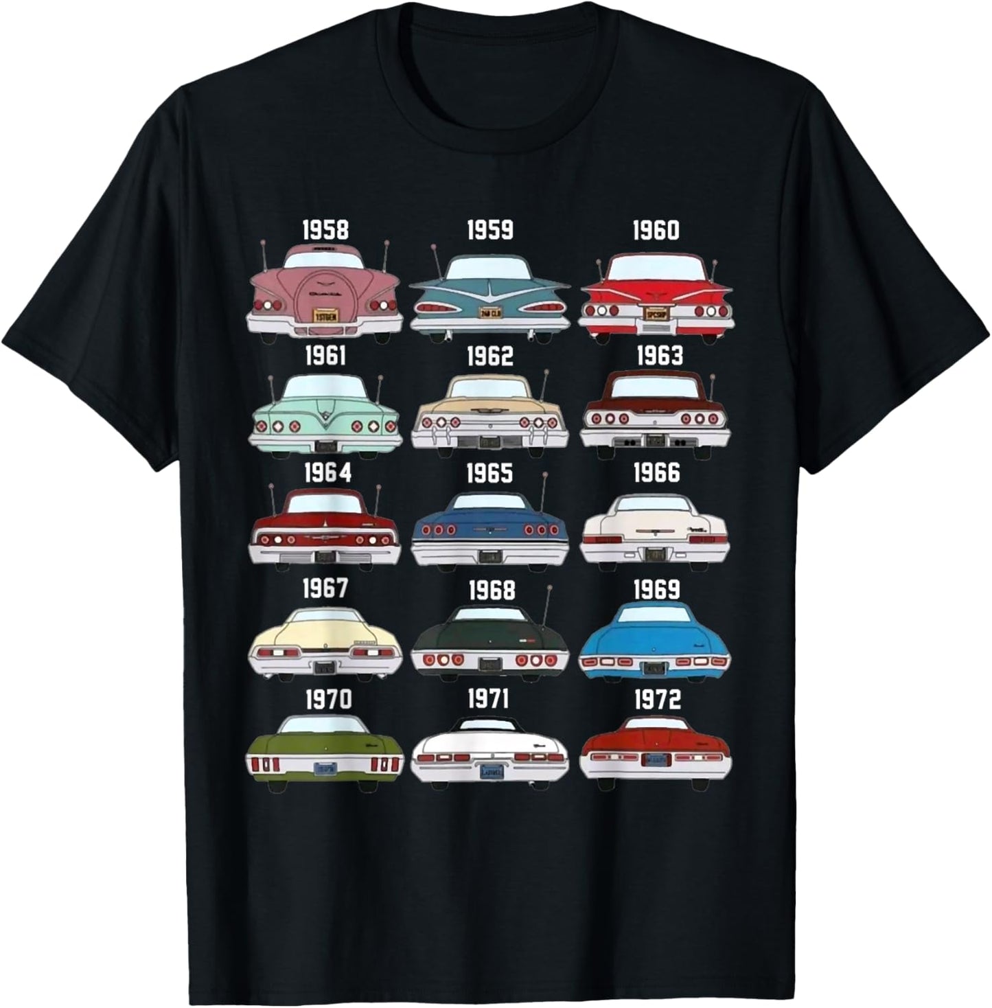 1958 59 60 61 62 63 64 65 66 67 68 69 70 71 72 Impala Ss T-Shirt - T-Shirt | Black