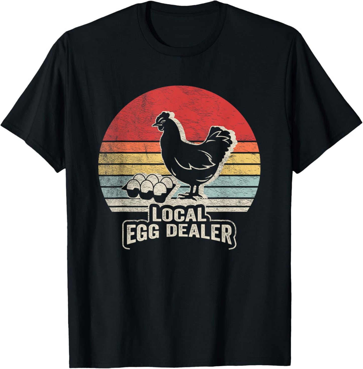 Farm Chicken Egg Shirt Funny Farmer Local Dealer T-Shirt - T-Shirt | Black