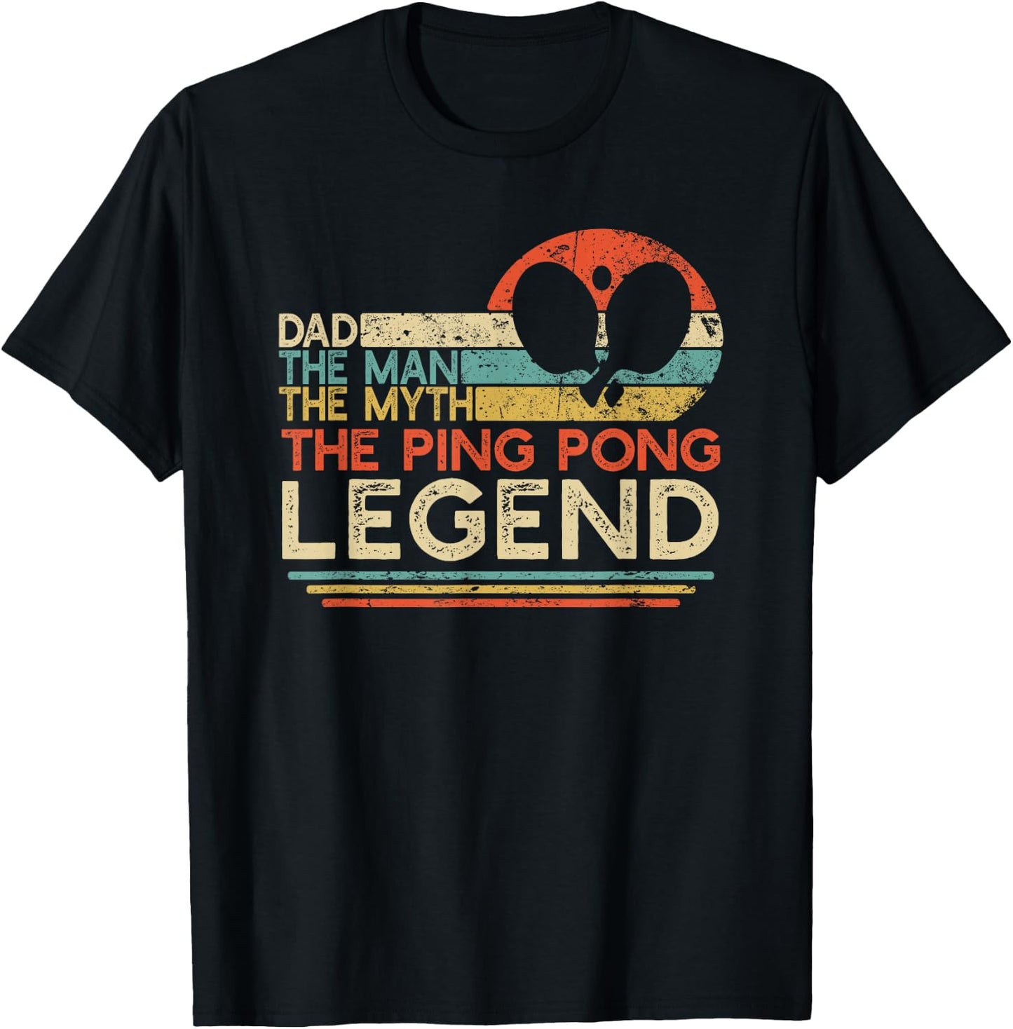 Vintage Ping Pong Dad Man The Myth The Legend Table Tennis T-Shirt - T-Shirt | Black