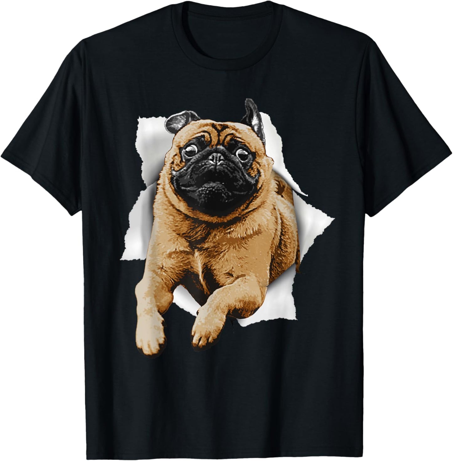 Cute Pug Design Women Kids Pet Dog Breed Pug Lovers T-Shirt - T-Shirt | Black