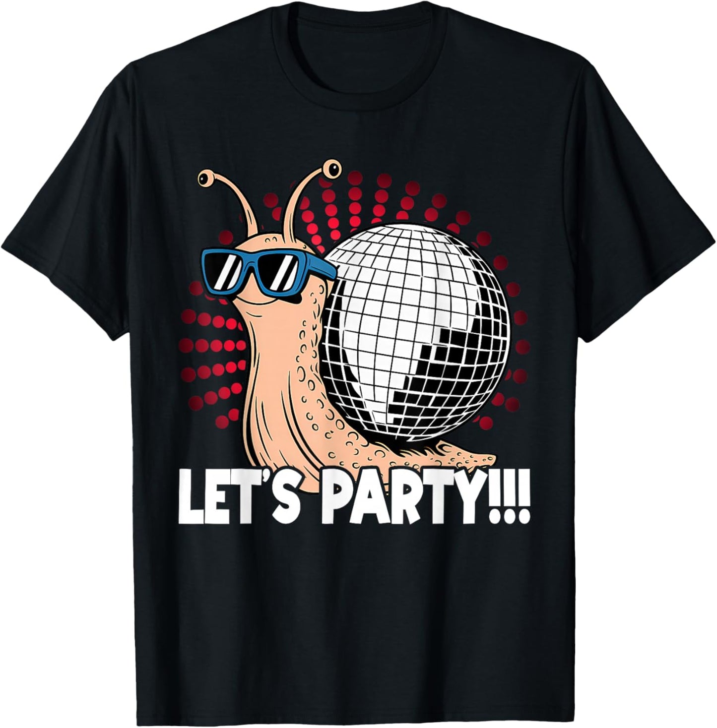 Snail Disco Lover - Party - Disco Ball T-Shirt - T-Shirt | Black