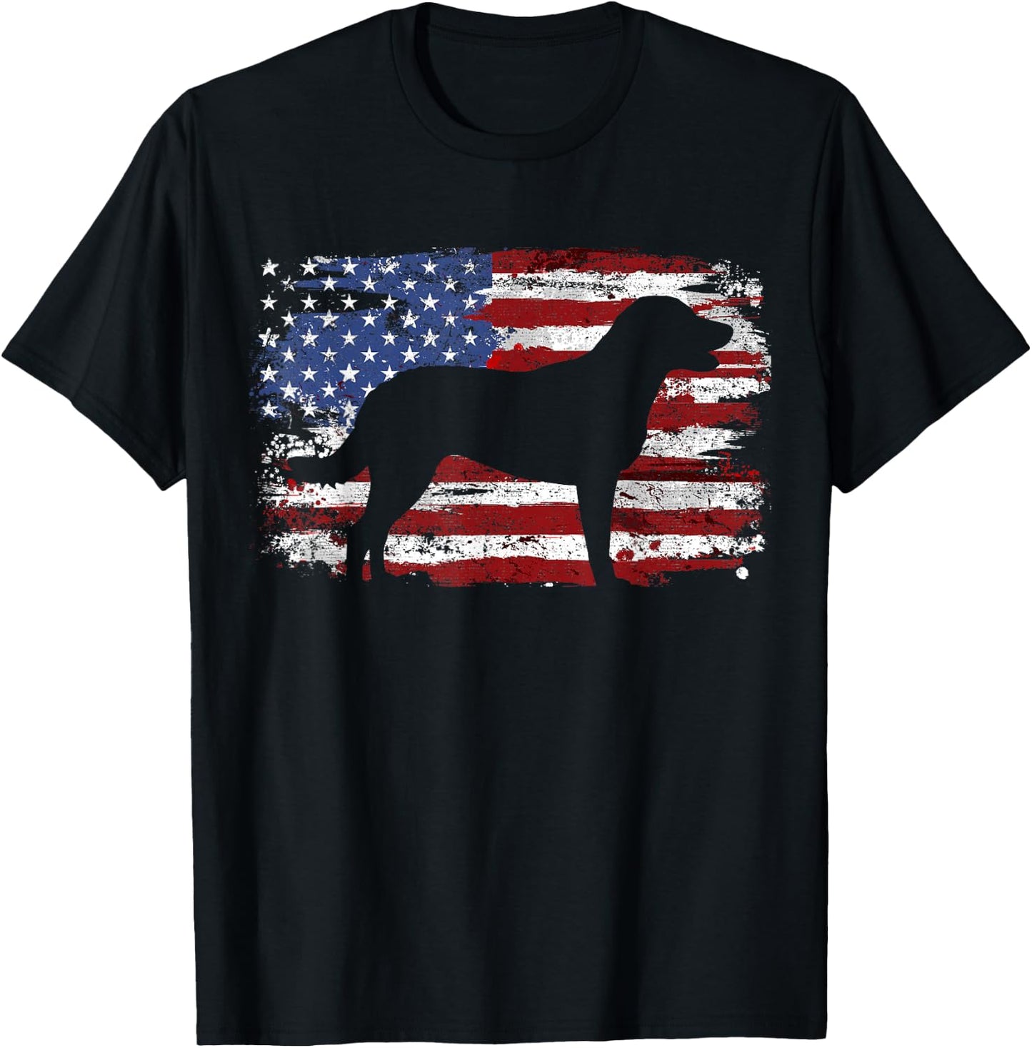 Chesapeake Bay Retriever Vintage USA Flag T-Shirt - T-Shirt | Black