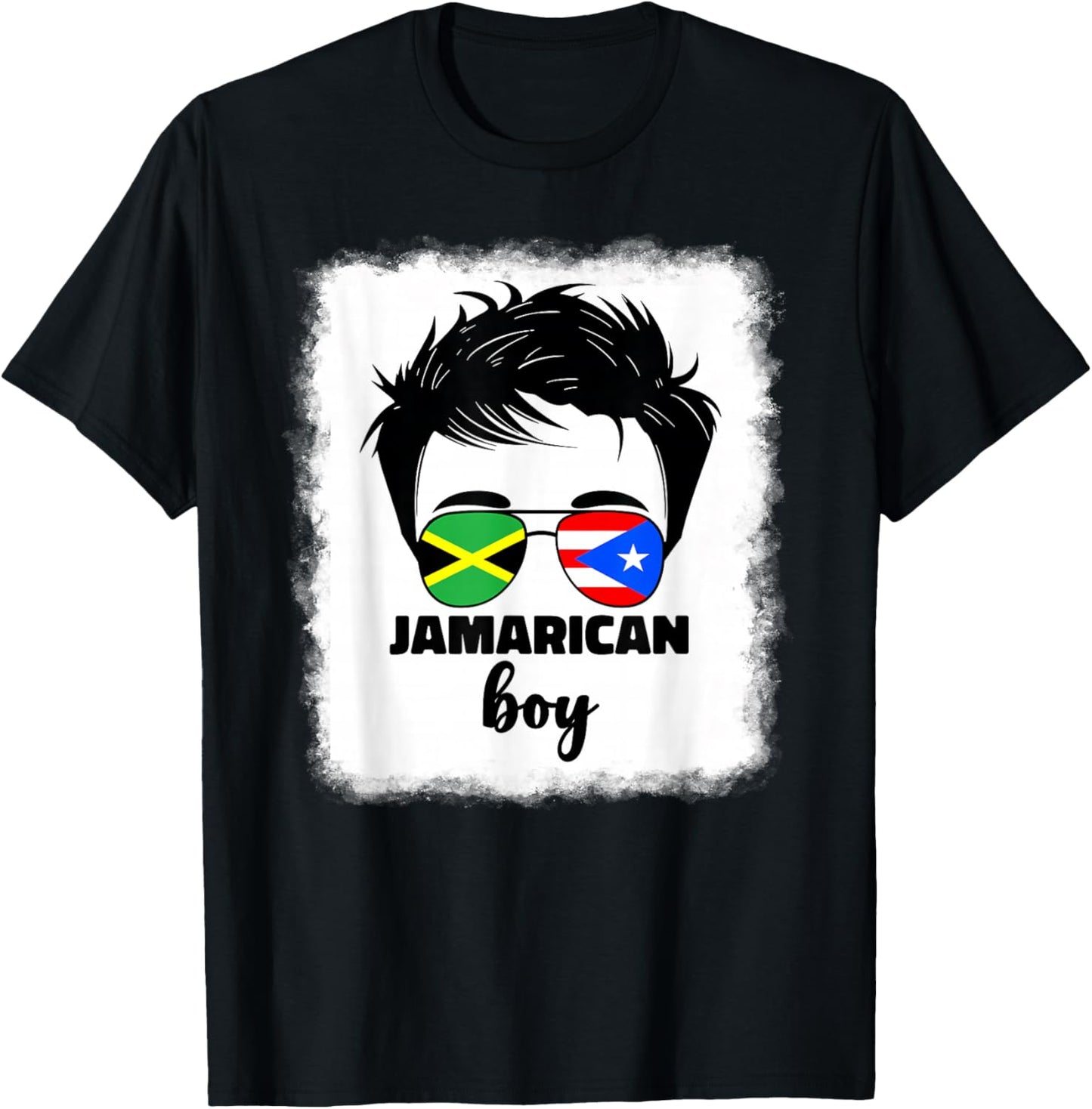 Half Jamaican And Puerto Rican Rico Jamaica Flag Kids Boys T-Shirt - T-Shirt | Black
