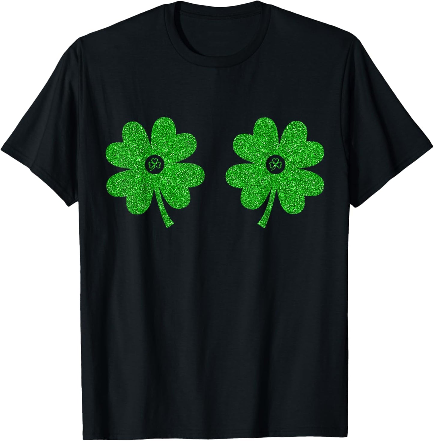 Irish Shamrock Boobs Saint Funny Irish Boobs St Patricks Day T-Shirt - T-Shirt | Black