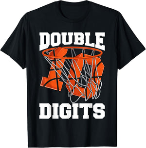 Basketball 10 Year Old Birthday Boy Shirt, Double Digits T-Shirt - T-Shirt | Black