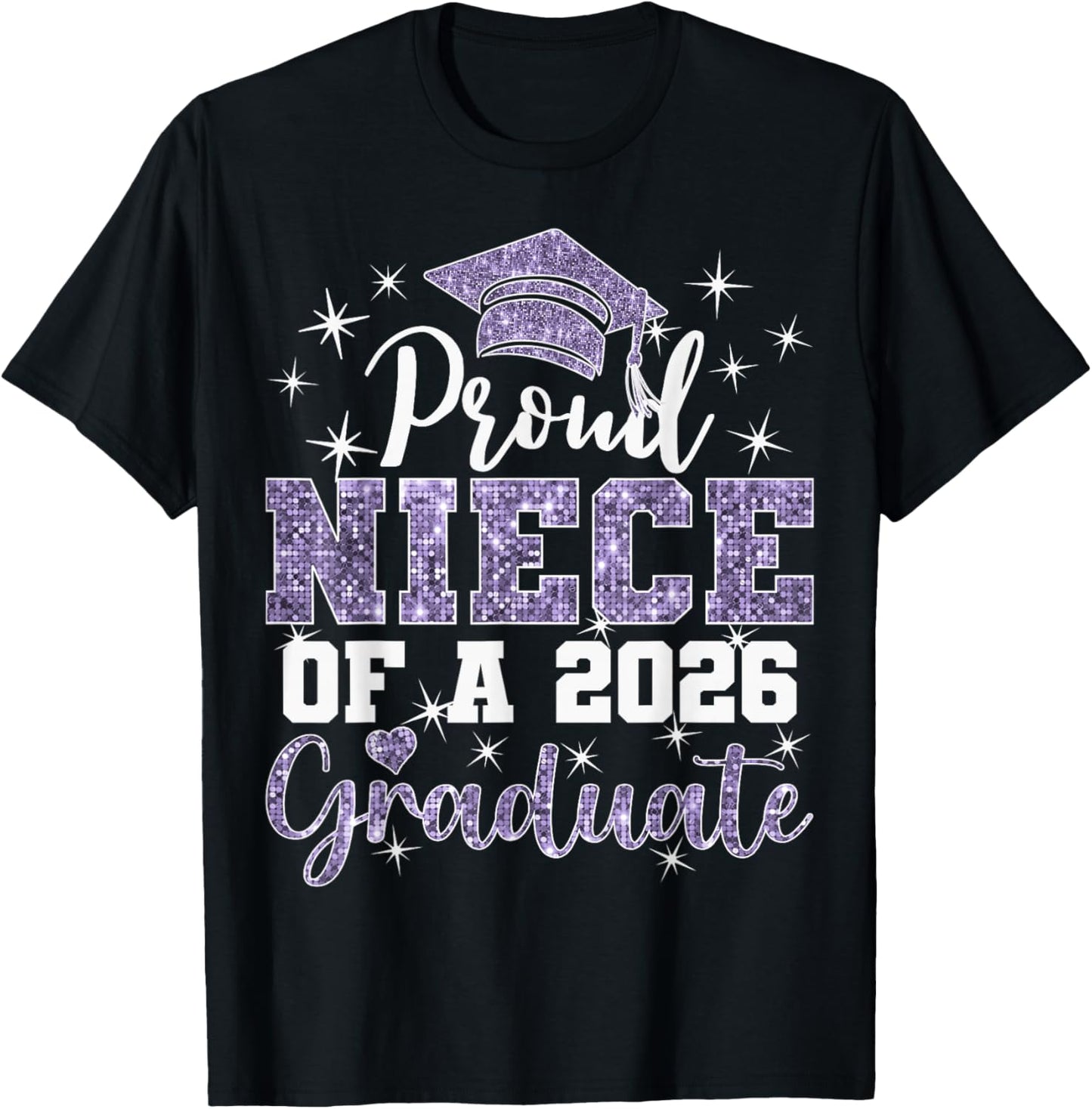 Super Proud Niece of 2026 Graduate Senior Graduation Family T-Shirt - T-Shirt | Black