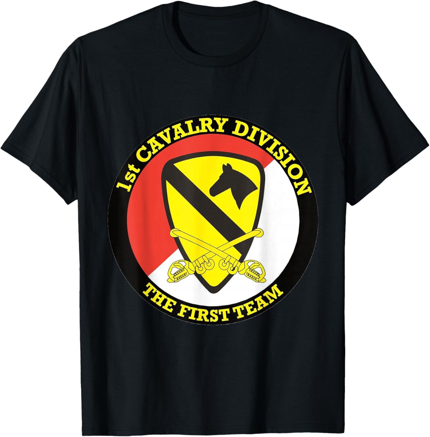 1st Cavalry Division 'The First Team' Military Army T-Shirt - T-Shirt | Black