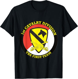 1st Cavalry Division 'The First Team' Military Army T-Shirt - T-Shirt | Black