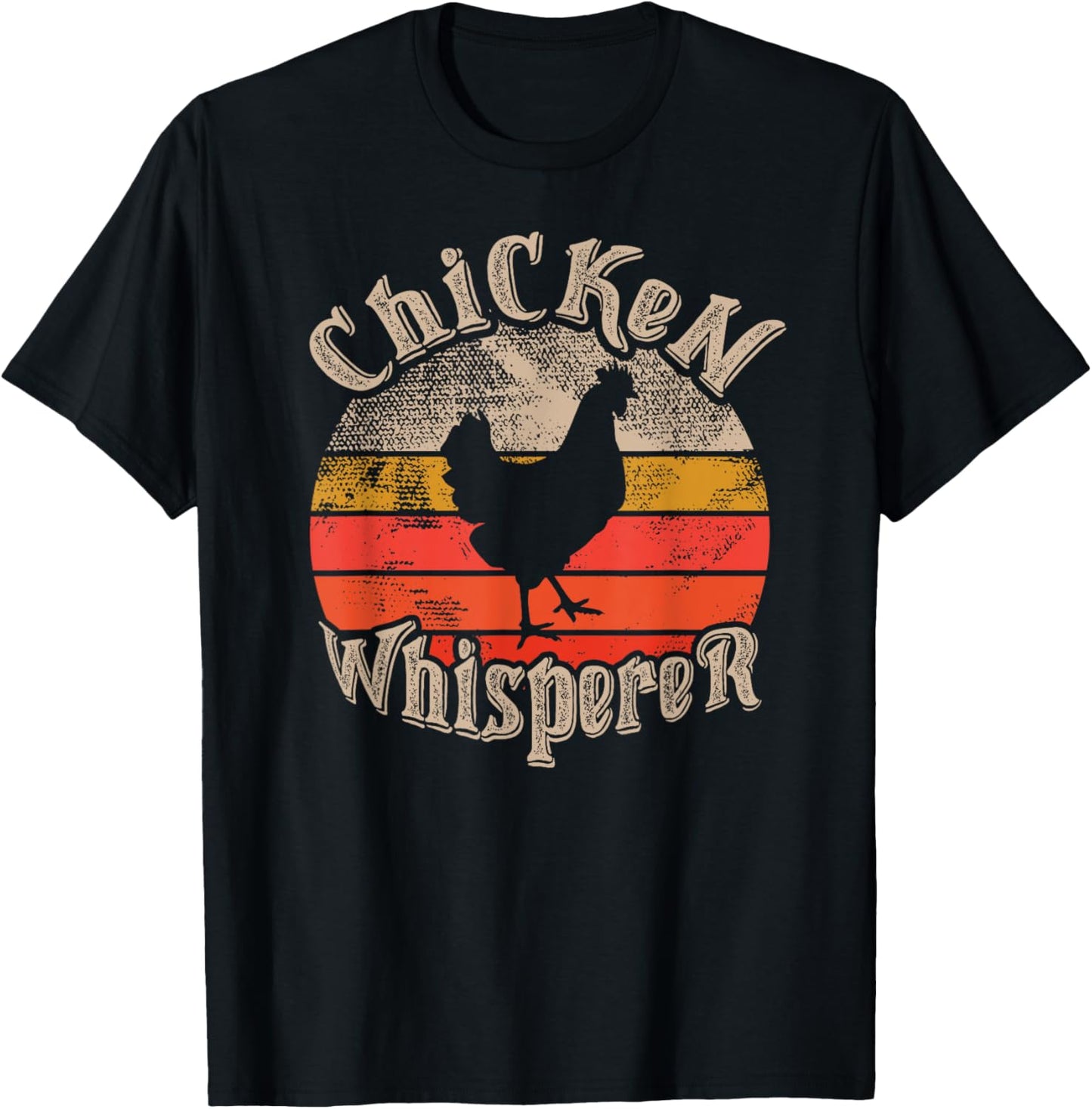 Chicken Whisperer Funny lovers theme vintage sunset cute T-Shirt - T-Shirt | Black