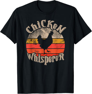 Chicken Whisperer Funny lovers theme vintage sunset cute T-Shirt - T-Shirt | Black