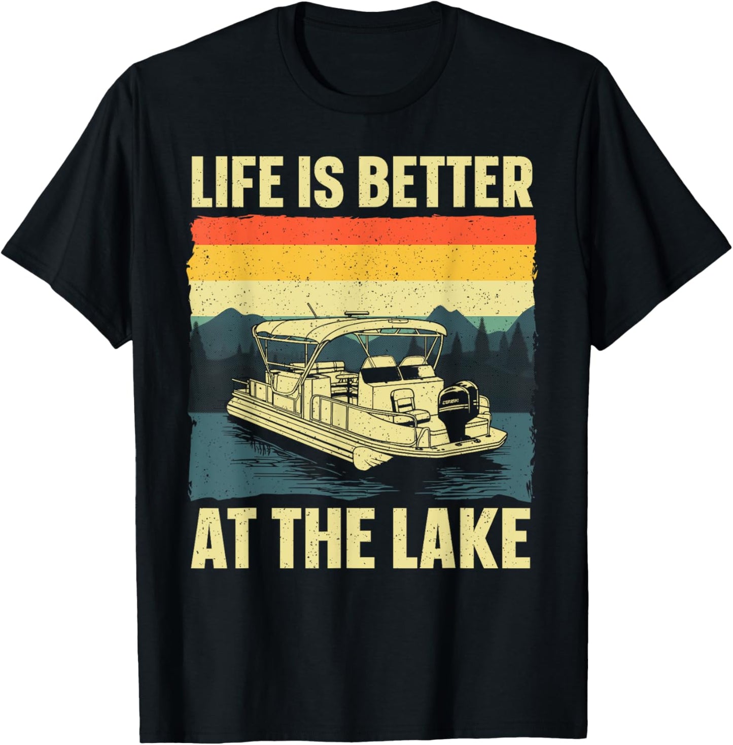 Funny Pontoon Boat Art Women Pontoon Boat Captain T-Shirt - T-Shirt | Black