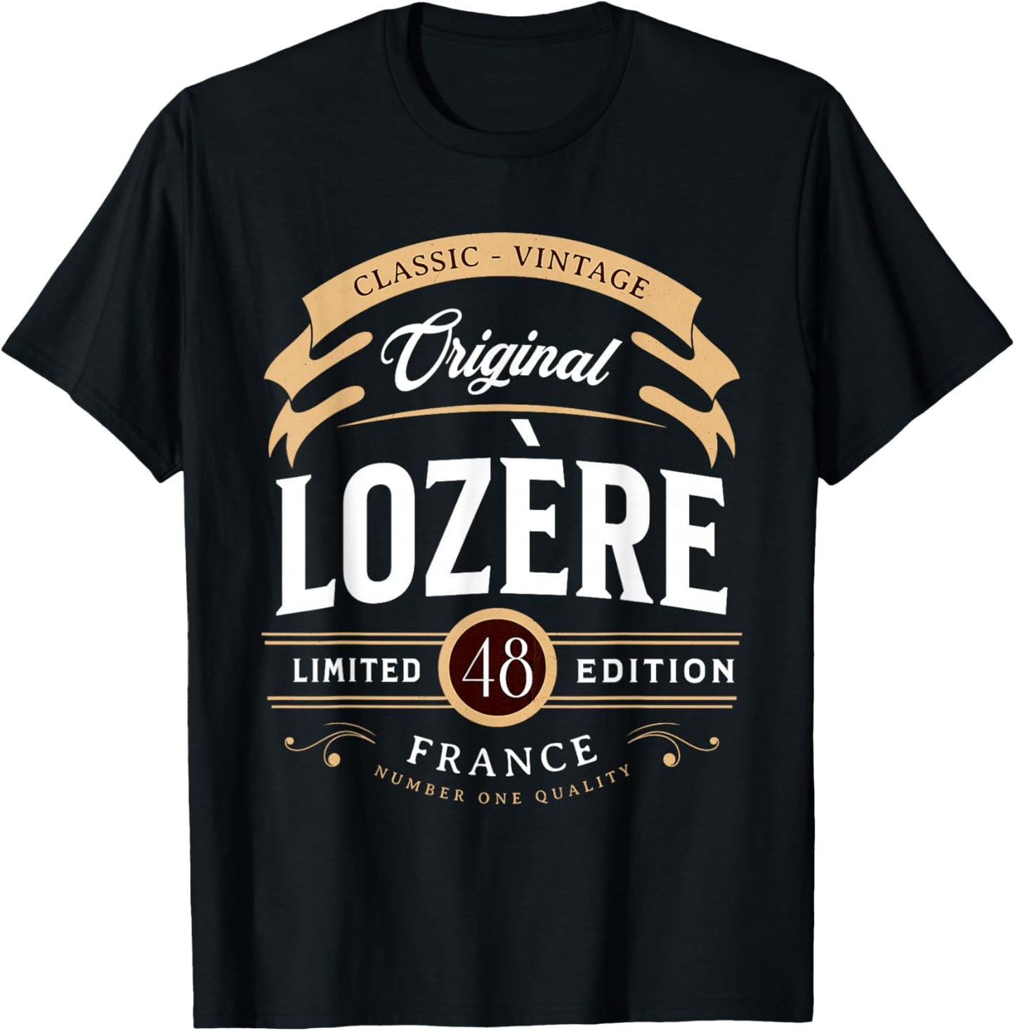 Vintage Lozère France , Black, S T-Shirt - T-Shirt | Black